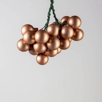 Glass Bauble On Wire Camel Brown