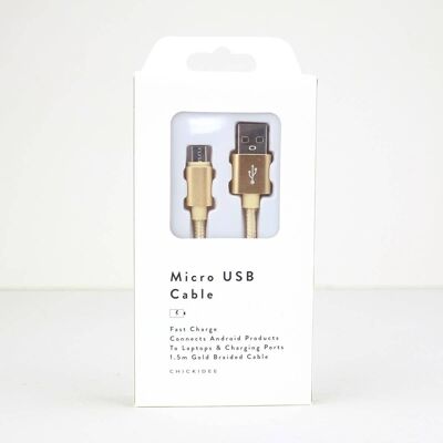 Goldfarbenes Micro-USB-Kabel