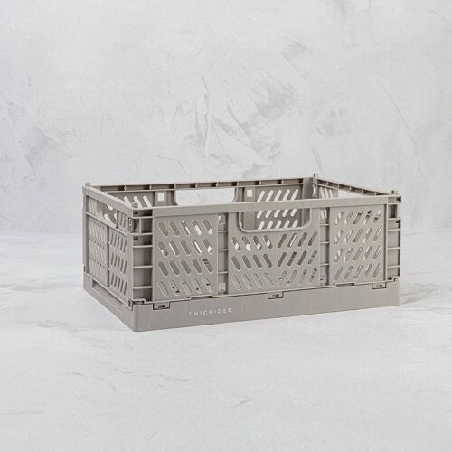 Grey Mini Folding Storage Crate