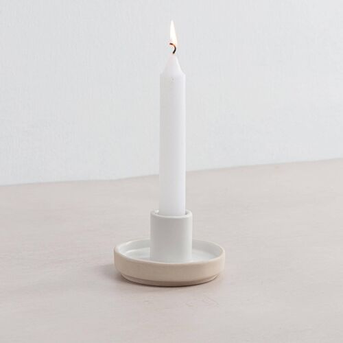 Organics Tapered Candle Holder - White