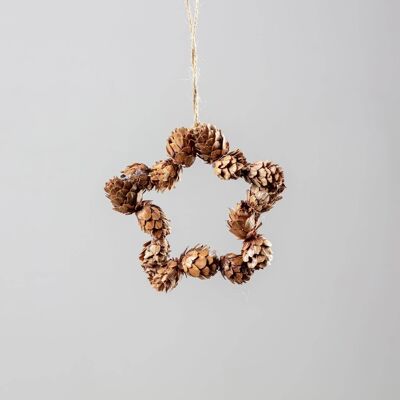 Star Pinecone Hanging Ornament Natural