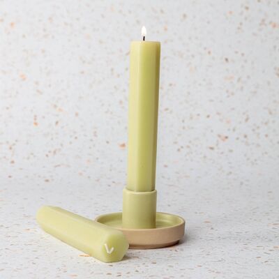 Velas Cónicas Vesta Verde Oliva