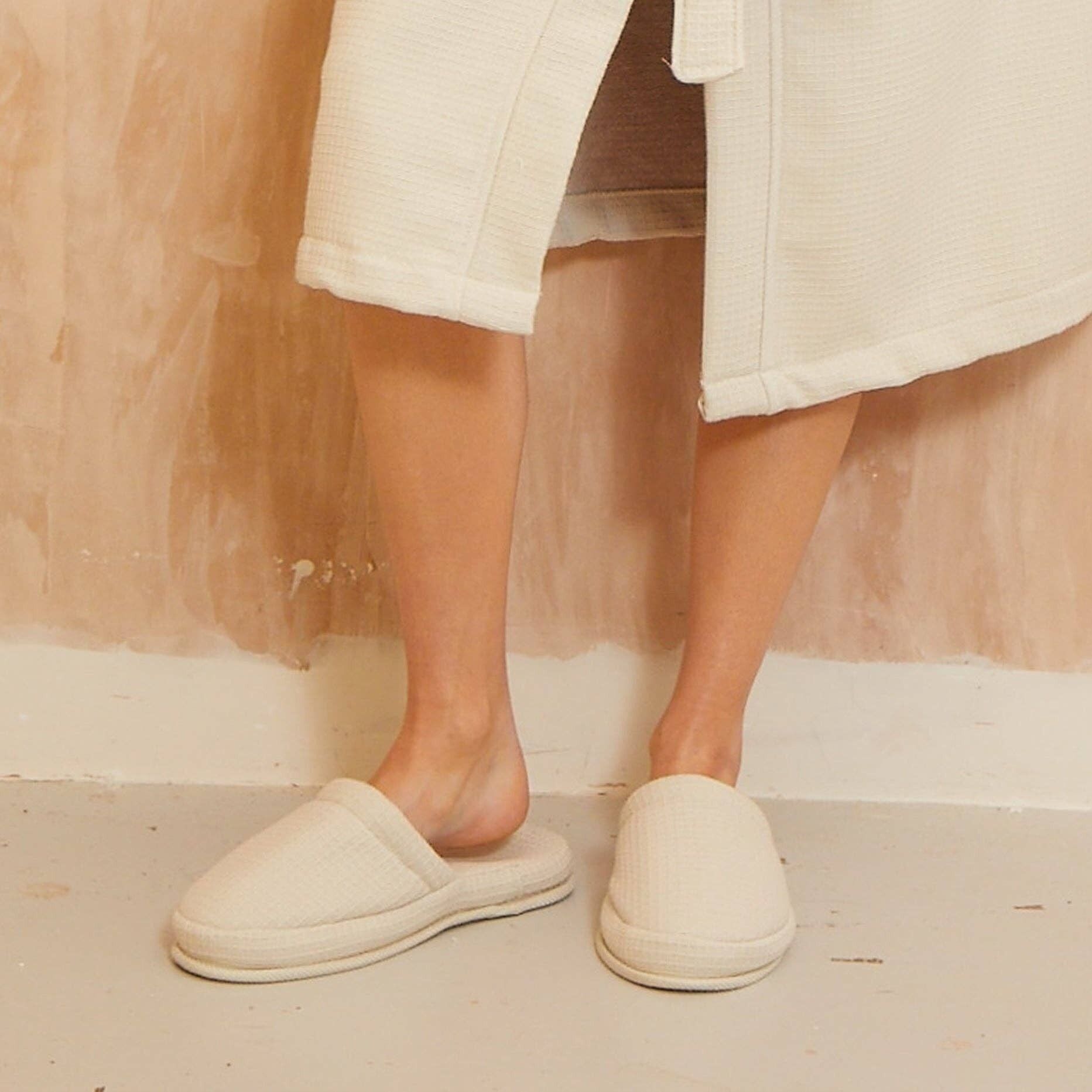 Pantofole Waffle in pietra lavata