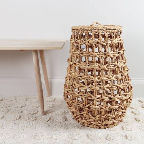 Water Hyacinth Laundry Basket with Handles