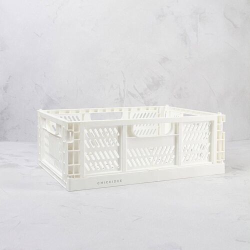 White Biggie Folding Storage Crate