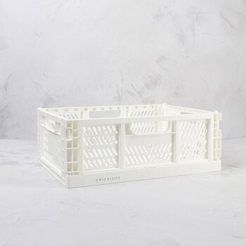 Caisse de rangement pliante Biggie blanche 1