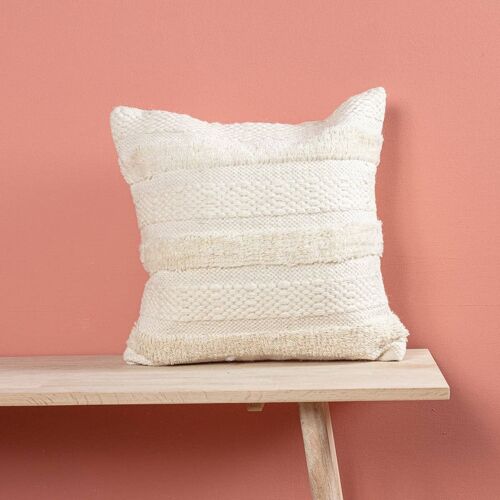 White Tassel Square Cushion