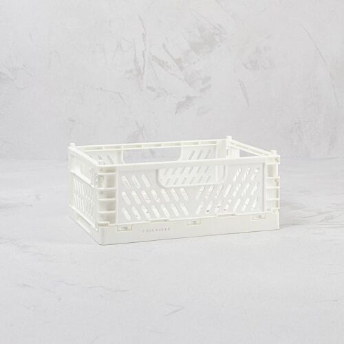 White Tiny Folding Storage Crate