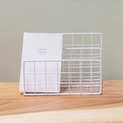 White Wire Letter Rack