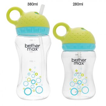 Brother Max - Gobelet Twister Straw Non Spill - Vert/Turquoise (IB-BM209BGWS) 1