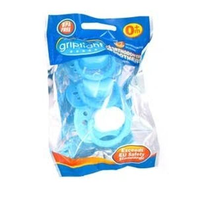 CLEARANCE Griptight 3 Safety Orthodontic Soothers 0-6M BLUE