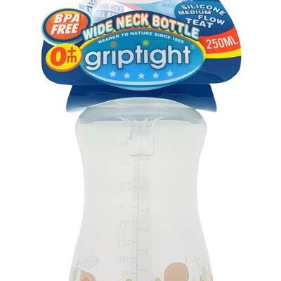 Griptight - Biberones de cuello ancho de 250 ml