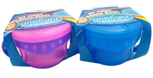 Griptight - Easy to Use Silicone Snack Bowl with Handles