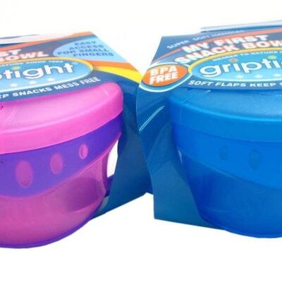 Griptight - Ciotola per snack in silicone facile da usare con manici