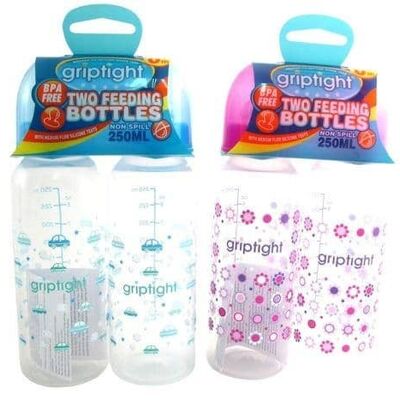 Griptight - Twin Pack 250ml Bouteille Standard - Couleurs mélangées