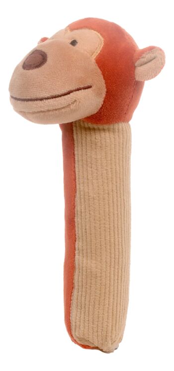Monkey Squeakaboo - le premier jouet de bébé - hochet couineur et jouet froissé 3