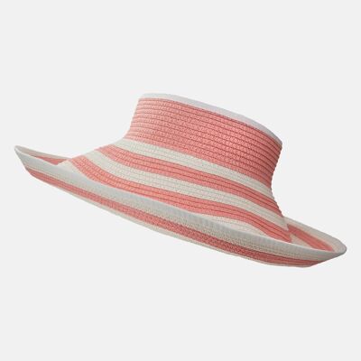 Visera plegable con lazo - Raya rosa