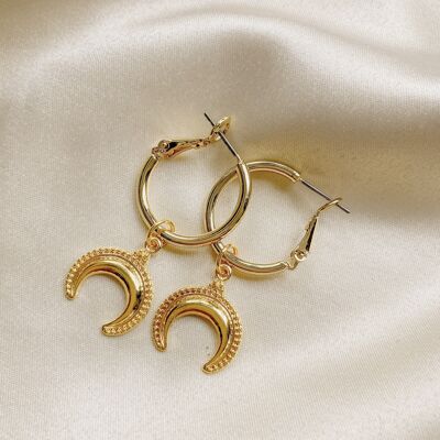 Celenia earrings ☽  moon gold