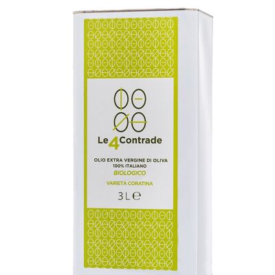 Le 4 Contrade Fruité Vert Bio-Olivenöl extra vergine (3L)