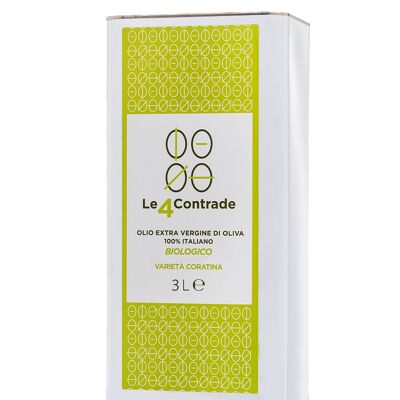 Le 4 Contrade Fruité Vert Organic Extra Virgin Olive Oil (3L)