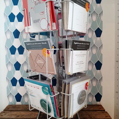 Revolving display for pregnancy cards and announcements