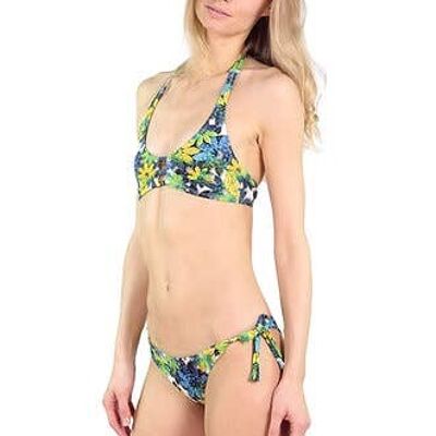Sporty bikini top_Tropical green