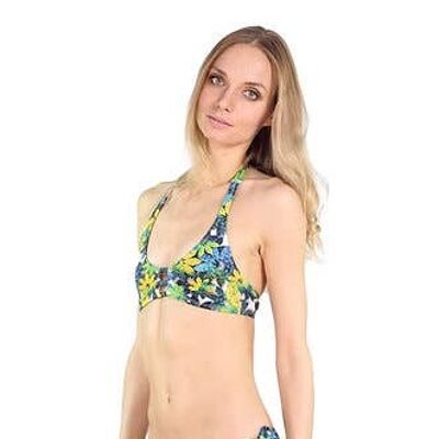 Sporty bikini top_Tropical green