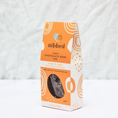 Dark chocolate bark | orange & maple with activated walnuts | Organic