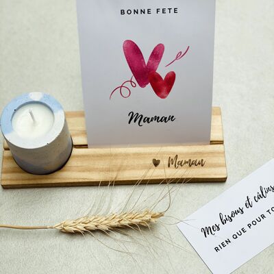 Portafoto "Festa della mamma" e candela di soia