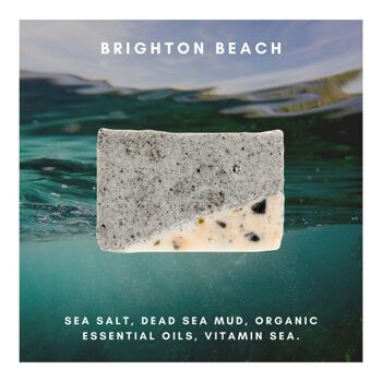 Brighton Beach - Barre de savon hydratante de style SPA avec du sel de mer et de la boue de la Mer Morte 6
