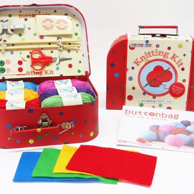 Kit lavoro a maglia - Borsa per bottoni - Realizza i lavoretti per i tuoi bambini