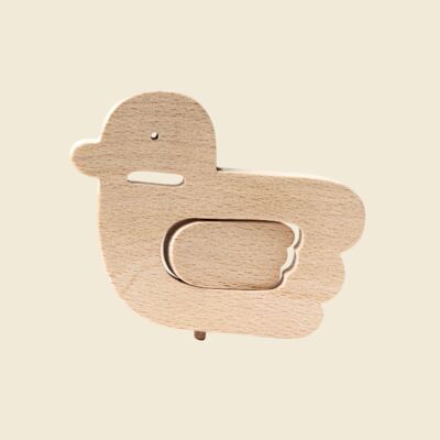 Natural wooden rattle - Duck - Kwak