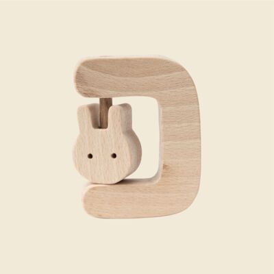 Natural wooden rattle - Animal - Rabbit Rattle