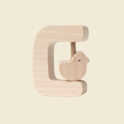 Sonaglio in legno naturale - Animale - Sonaglio per uccelli