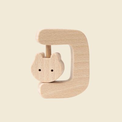 Natural wooden rattle - Animal - Bear Rattle