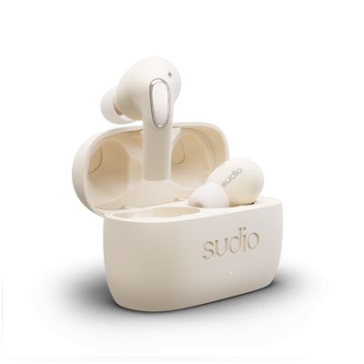 Sudio E2, True Wireless Noise Cancelling Earbuds, Sand
