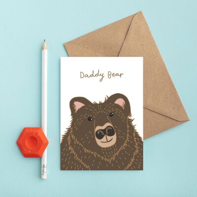 Tarjeta de papá oso | Tarjeta linda del día del padre | Tarjeta de cumpleaños de papá