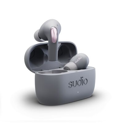Sudio E2, True Wireless Noise Cancelling Earbuds, Electric Grey