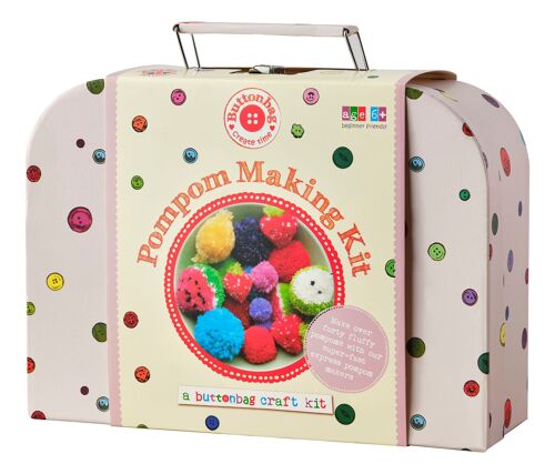 Pompom Suitcase - Buttonbag - Make your own children's crafts