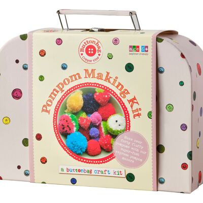 Pompom Suitcase - Buttonbag - Make your own children's crafts