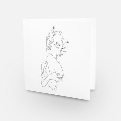 Self Care Card / Simple Line Illustration / Self Love Card - Selbstliebe