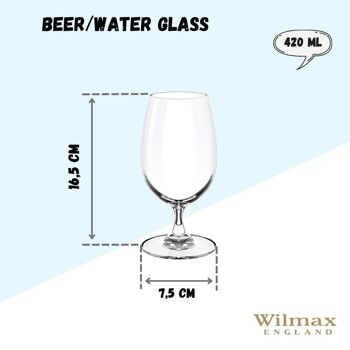 Beer/Water Glass Set of 6 in Plain Box WL‑888026/6A 3