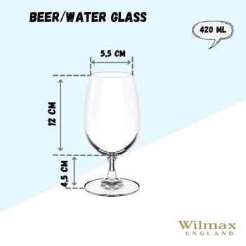 Beer/Water Glass Set of 6 in Plain Box WL‑888026/6A 4