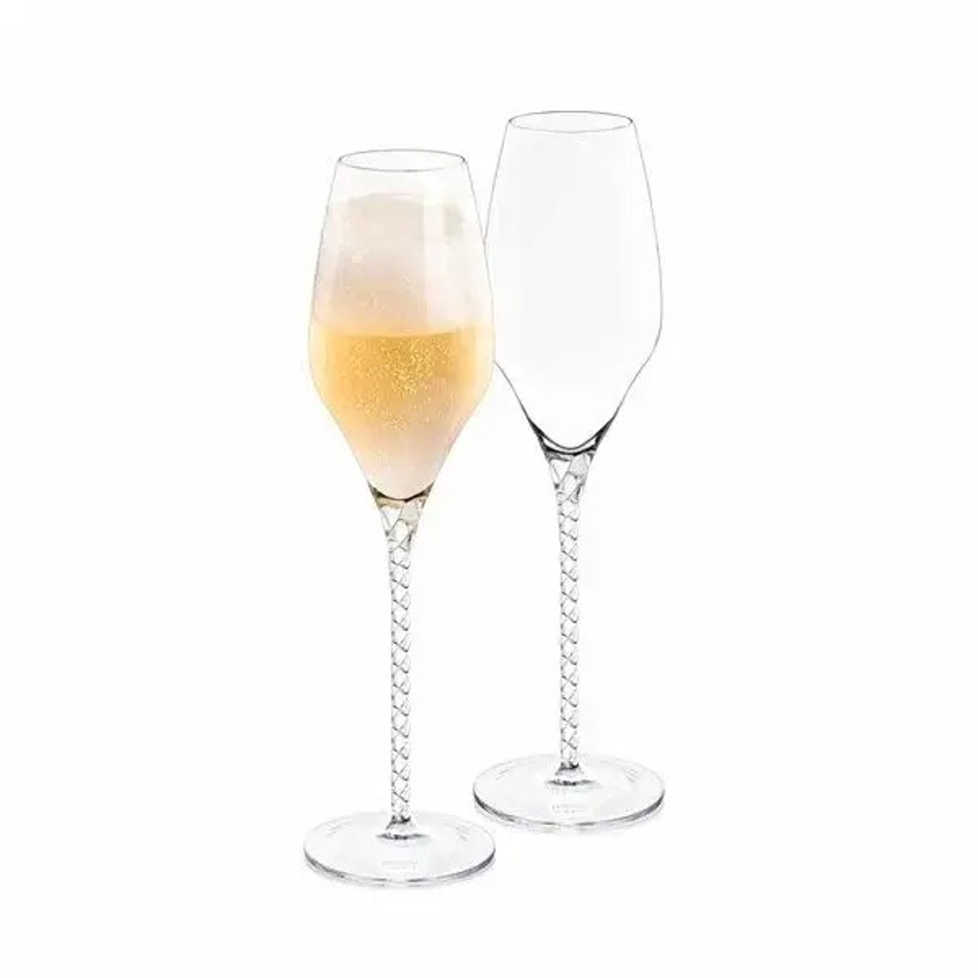 Viski Copas de champán de cristal – Juego de copas de champán hechas a mano  europea de 4 – 6 onzas, copas de vino espumosas con tallo para bodas o