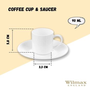 Coffee Cup & Saucer Set of 2 in Color Box WL‑993007/2C 2