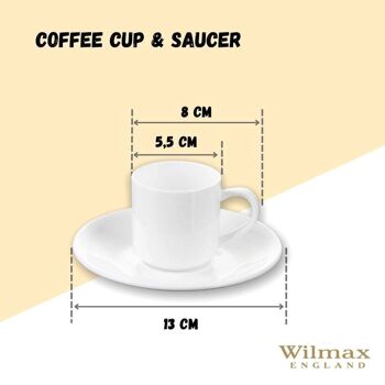 Coffee Cup & Saucer Set of 2 in Color Box WL‑993007/2C 3