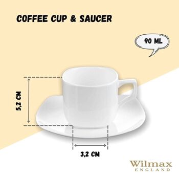 Coffee Cup & Saucer Set of 6 in Color Box WL‑993041/6C 2