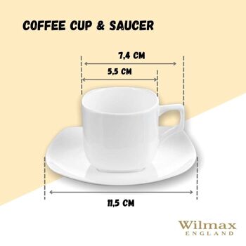 Coffee Cup & Saucer Set of 6 in Color Box WL‑993041/6C 3
