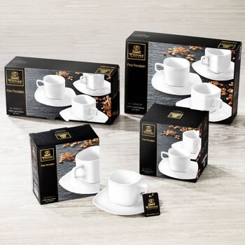 Coffee Cup & Saucer Set of 6 in Color Box WL‑993041/6C 5