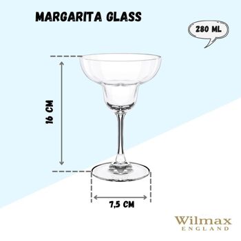 Margarita Glass Set of 6 in Plain Box WL‑888031/6A (Set of 6) 5